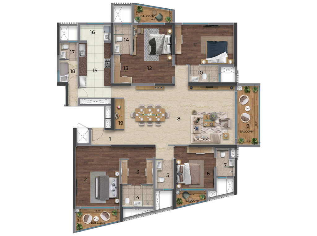 Mana Vista Floor Plan 3 BHK